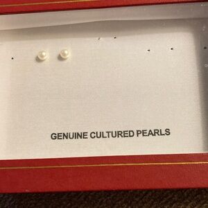 Elegant Cultured Pearl Stud Earrings